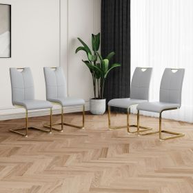 Modern Dining Chairs with Faux Leather Padded Seat Dining Living Room Chairs Upholstered Chair with gold Metal Legs Design for Kitchen, Living